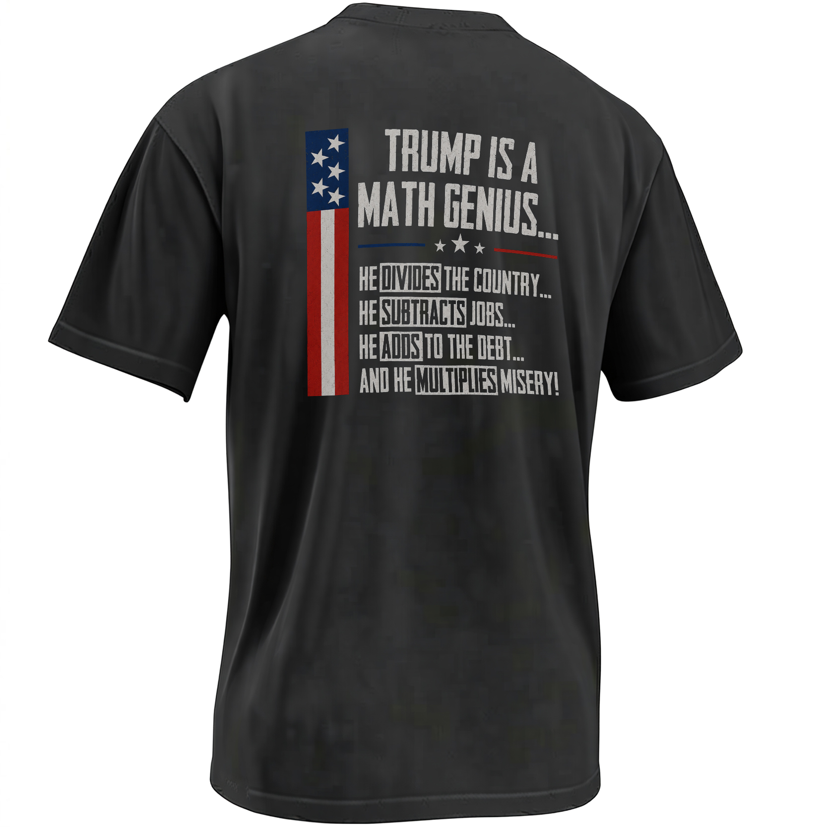 TRUMP IS A MATH GENIUS SHIRT – Divides America Anti-Trump Political Satire Tee TRUMP IS A MATH GENIUS SHIRT – Divides America Anti Trump Political Satire Tee