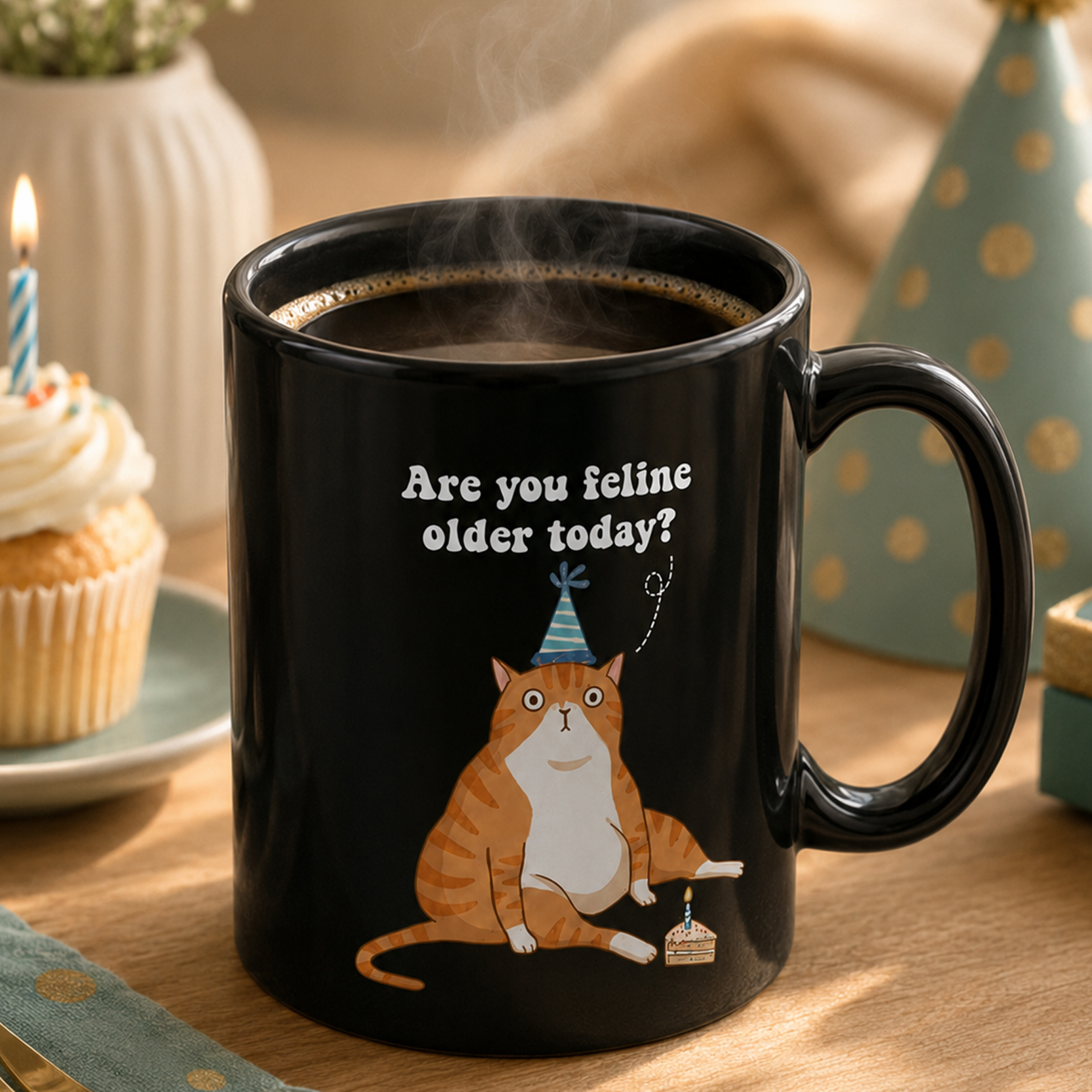 ARE YOU FELINE OLDER TODAY MUG – Funny Cat Birthday Ceramic Mug, 11 Oz & 15 Oz ARE YOU FELINE OLDER TODAY MUG – Funny Cat Birthday Ceramic Mug, 11 Oz & 15 Oz