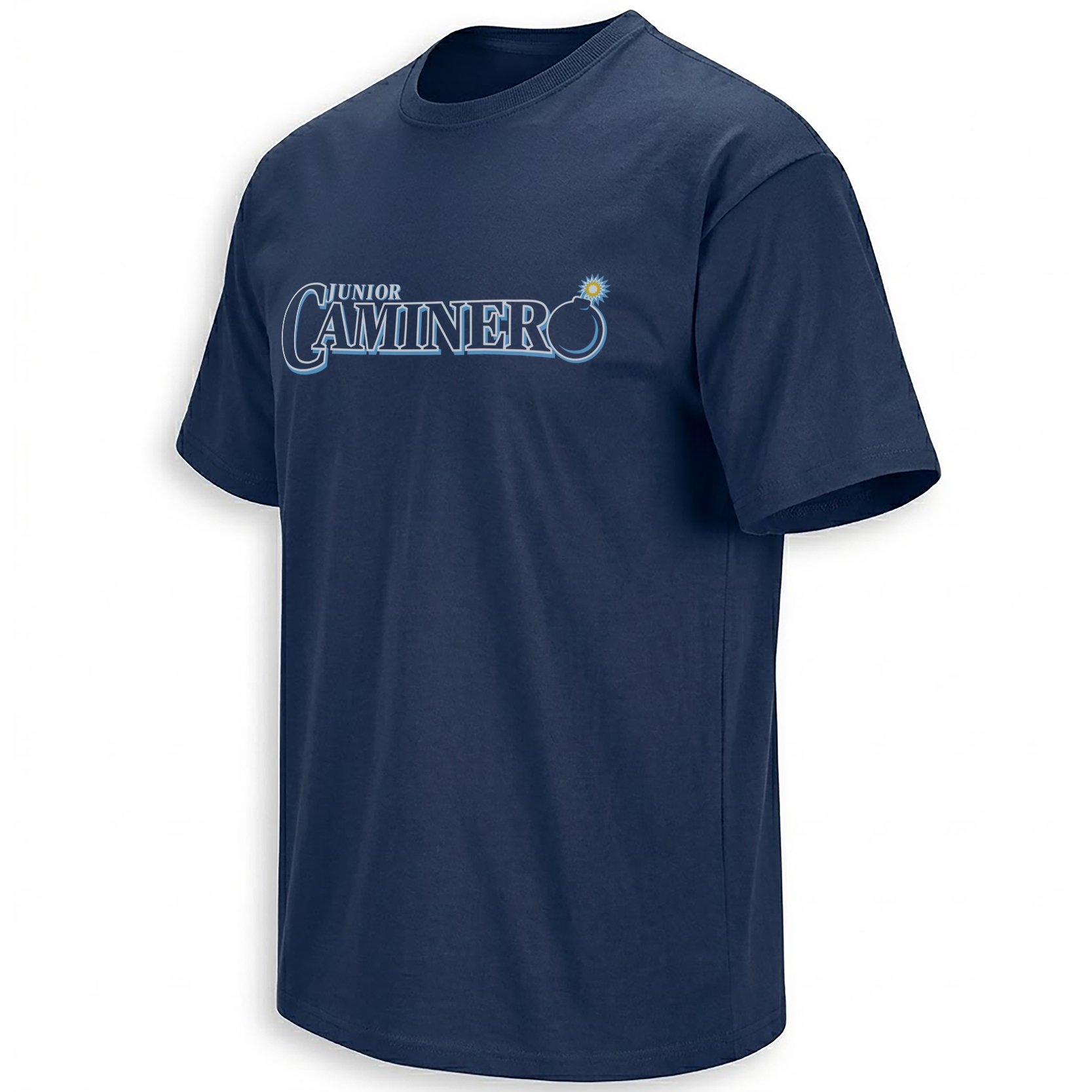 Caminero Bomb Shirt Junior Caminero Tampa Bay Rays power wordmark tee with bomb icon replacing final O