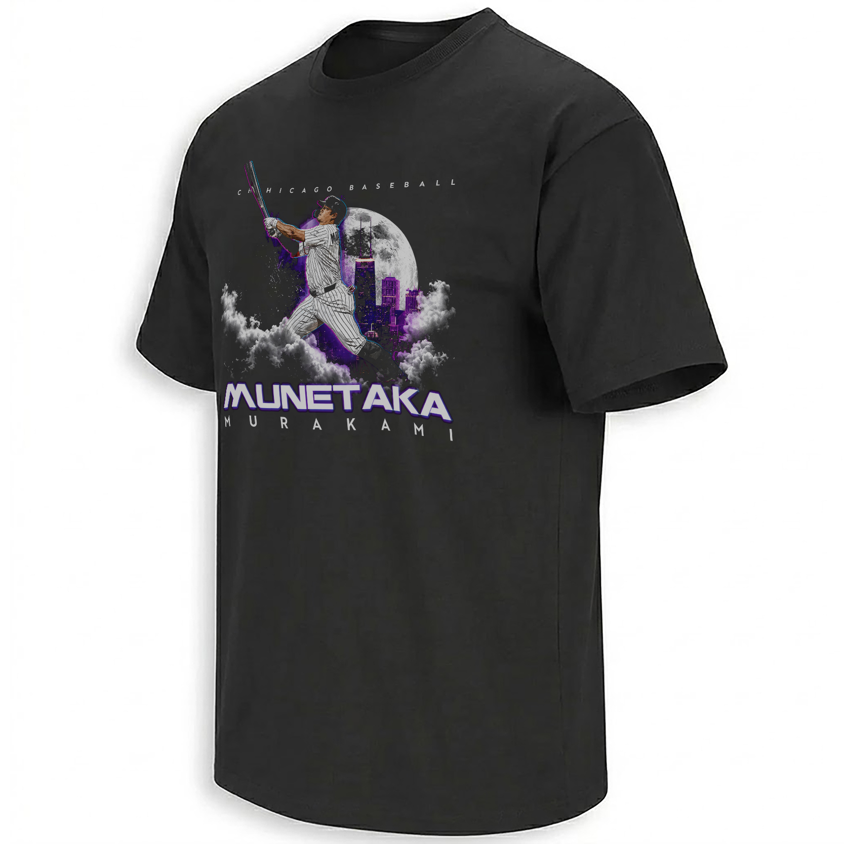Munetaka Murakami Chicago White Sox moonlight swing graphic with dark skyline and silver baseball artwork