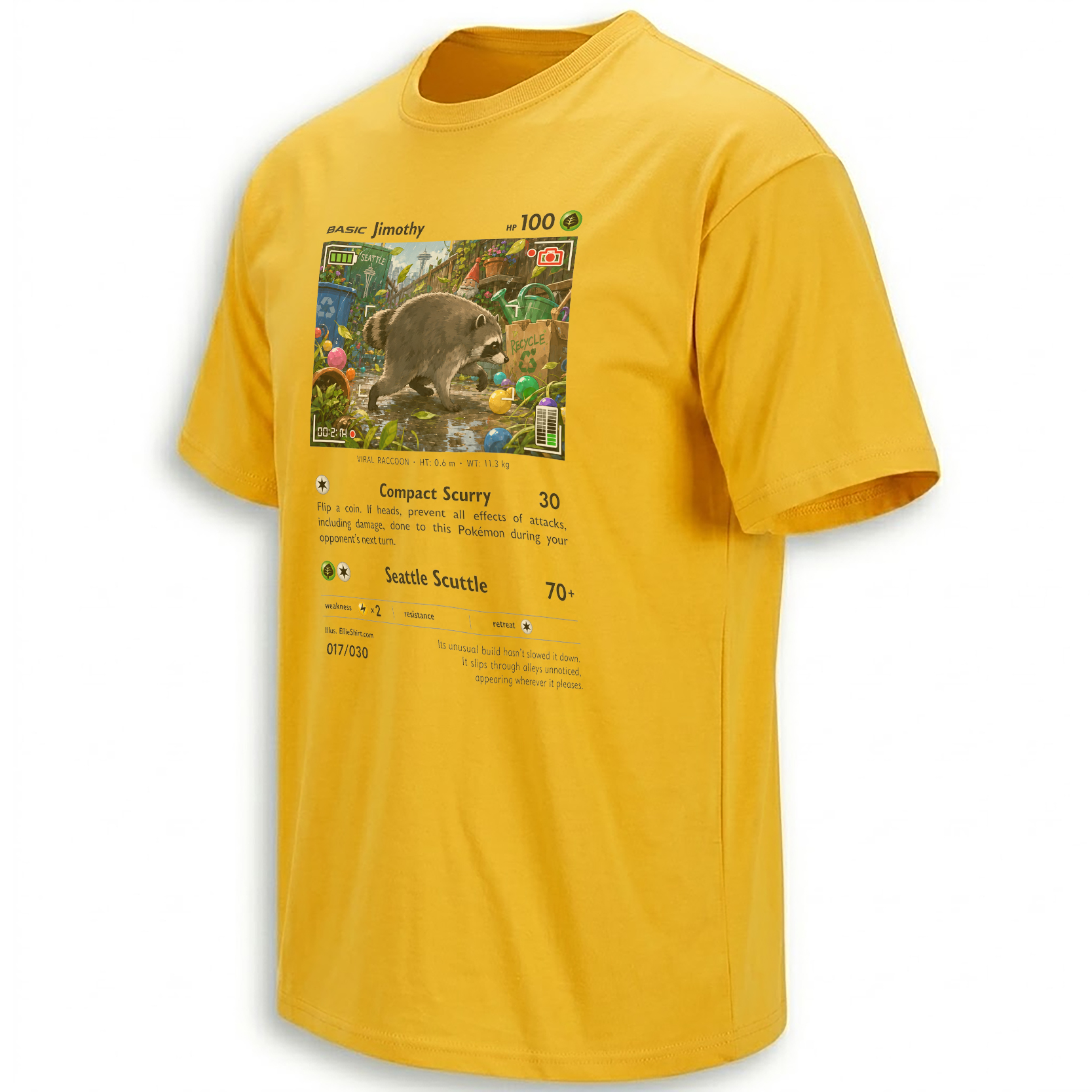 JIMOTHY TRADING CARD SHIRT – Seattle Viral Raccoon Collectible Tee Y JIMOTHY TRADING CARD SHIRT – Seattle Viral Raccoon Collectible Tee Y