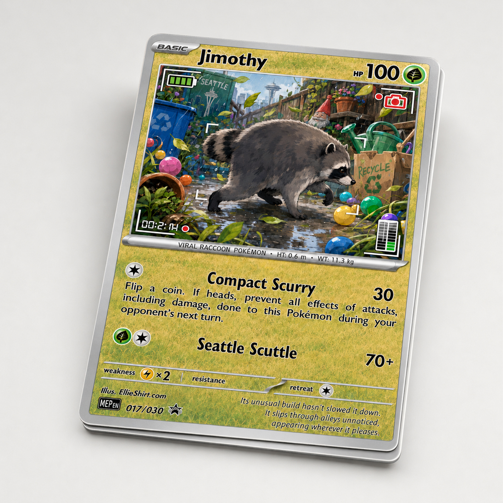 JIMOTHY METAL WALLET CARD – Seattle Viral Raccoon Collectible Card F JIMOTHY METAL WALLET CARD – Seattle Viral Raccoon Collectible Card F