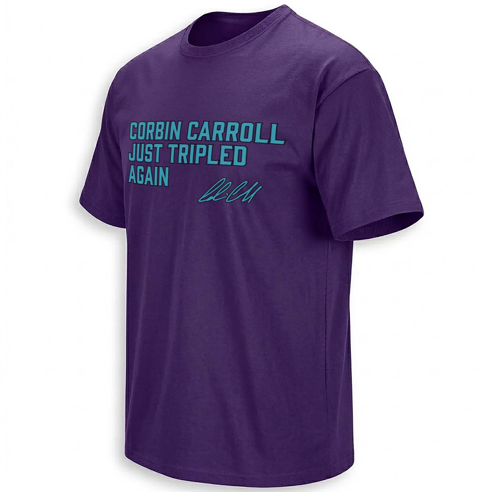 Corbin Carroll Just Tripled Again Shirt in Arizona purple and teal