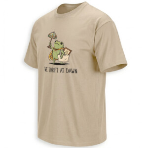 WE THRIFT AT DAWN SHIRT – Vintage Frog Thrifting Treasure Hunter Tee S
