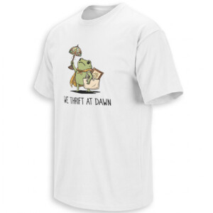 WE THRIFT AT DAWN SHIRT – Vintage Frog Thrifting Treasure Hunter Tee W