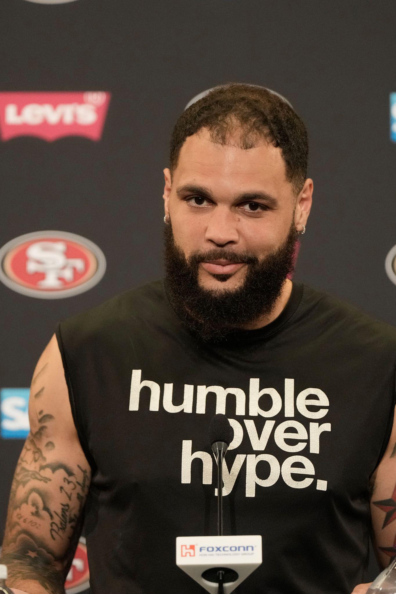 Humble Over Hype 49ers Built Quiet Proven Loud football tee design inspired by Mike Evans and San Francisco locker room culture