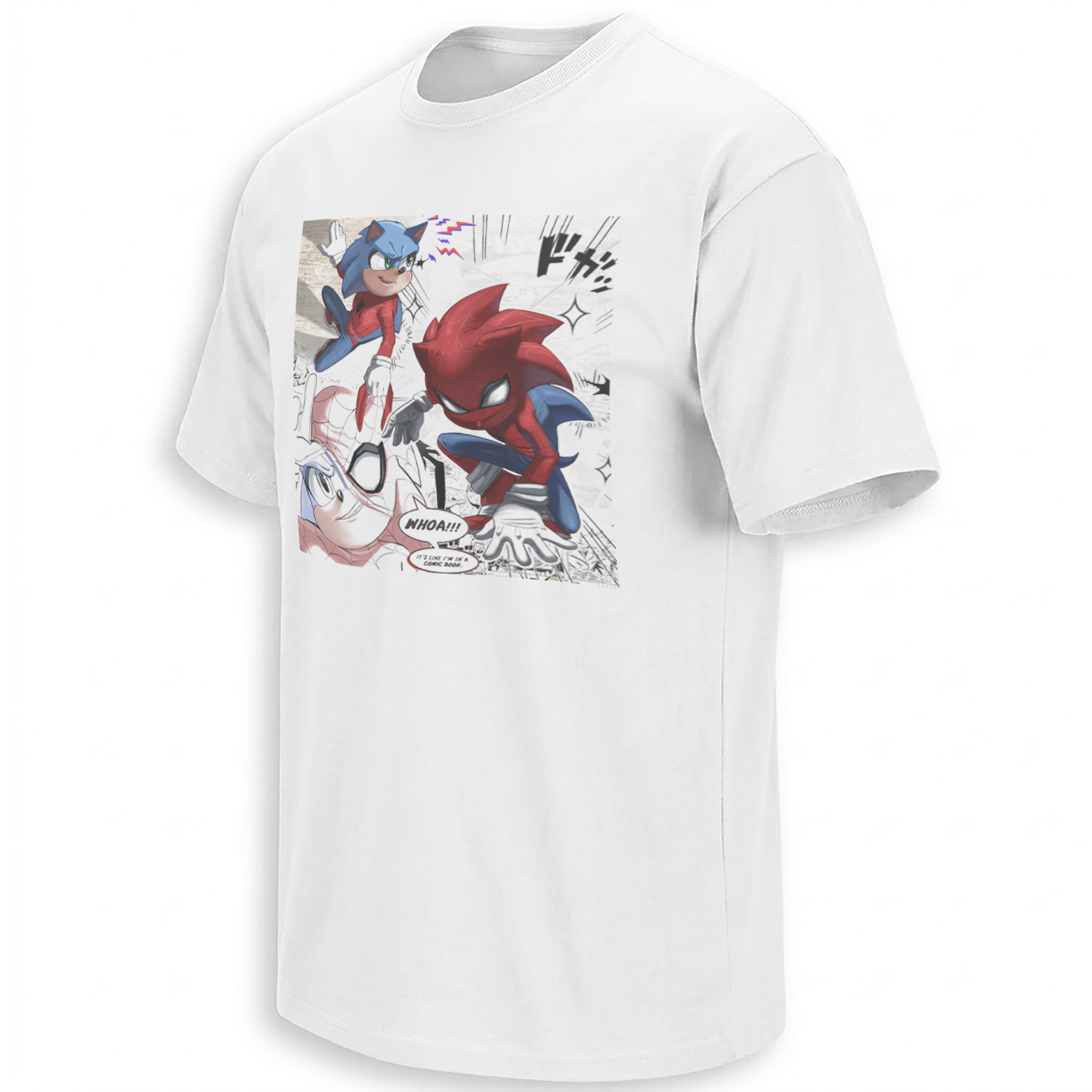 SPIDER-MAN MEETS SONIC SHIRT – Brand New Day Comic Crossover Tee SPIDER MAN MEETS SONIC SHIRT – Brand New Day Comic Crossover Tee