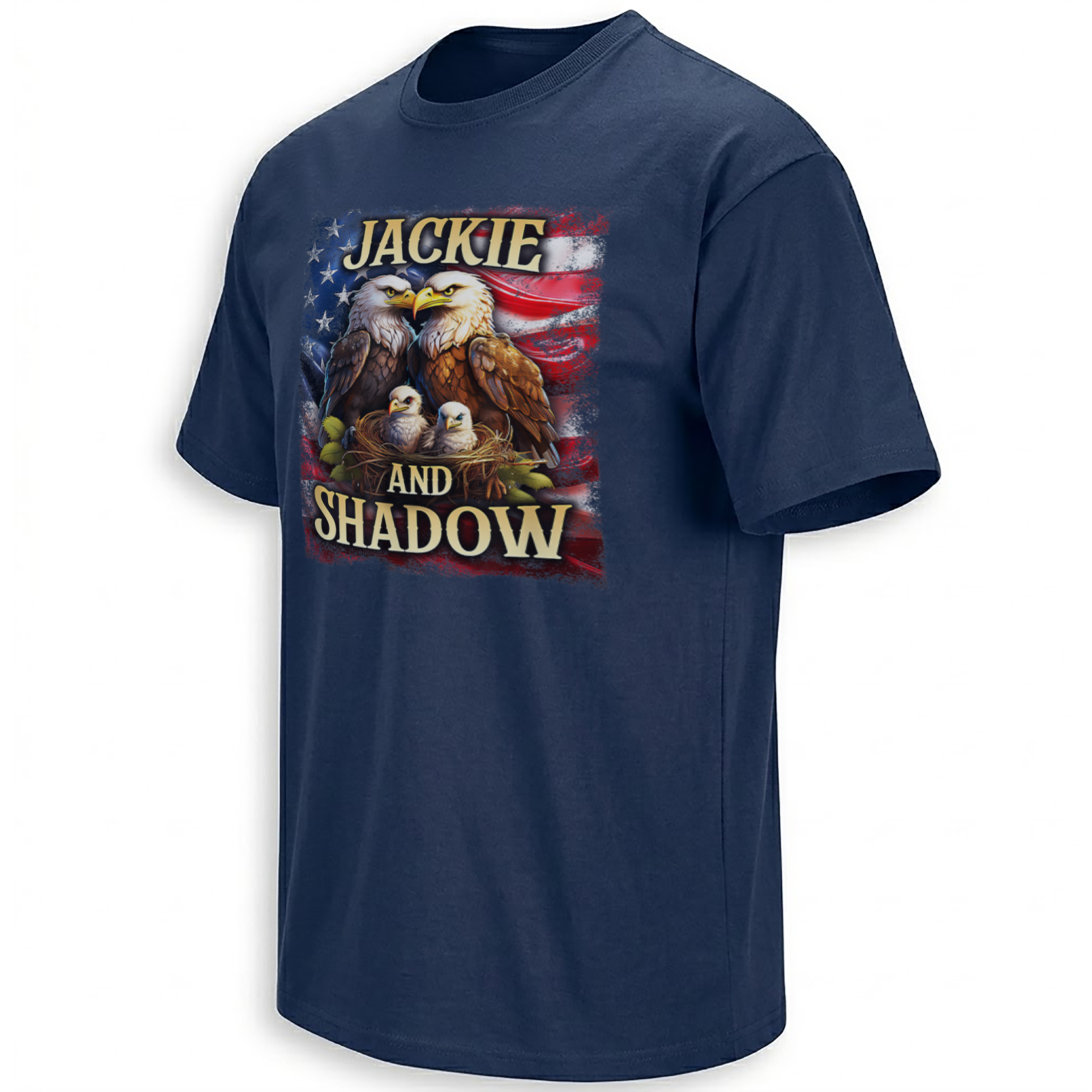 JACKIE AND SHADOW SHIRT – Big Bear Bald Eagle Family American Flag Tee N JACKIE AND SHADOW SHIRT – Big Bear Bald Eagle Family American Flag Tee N