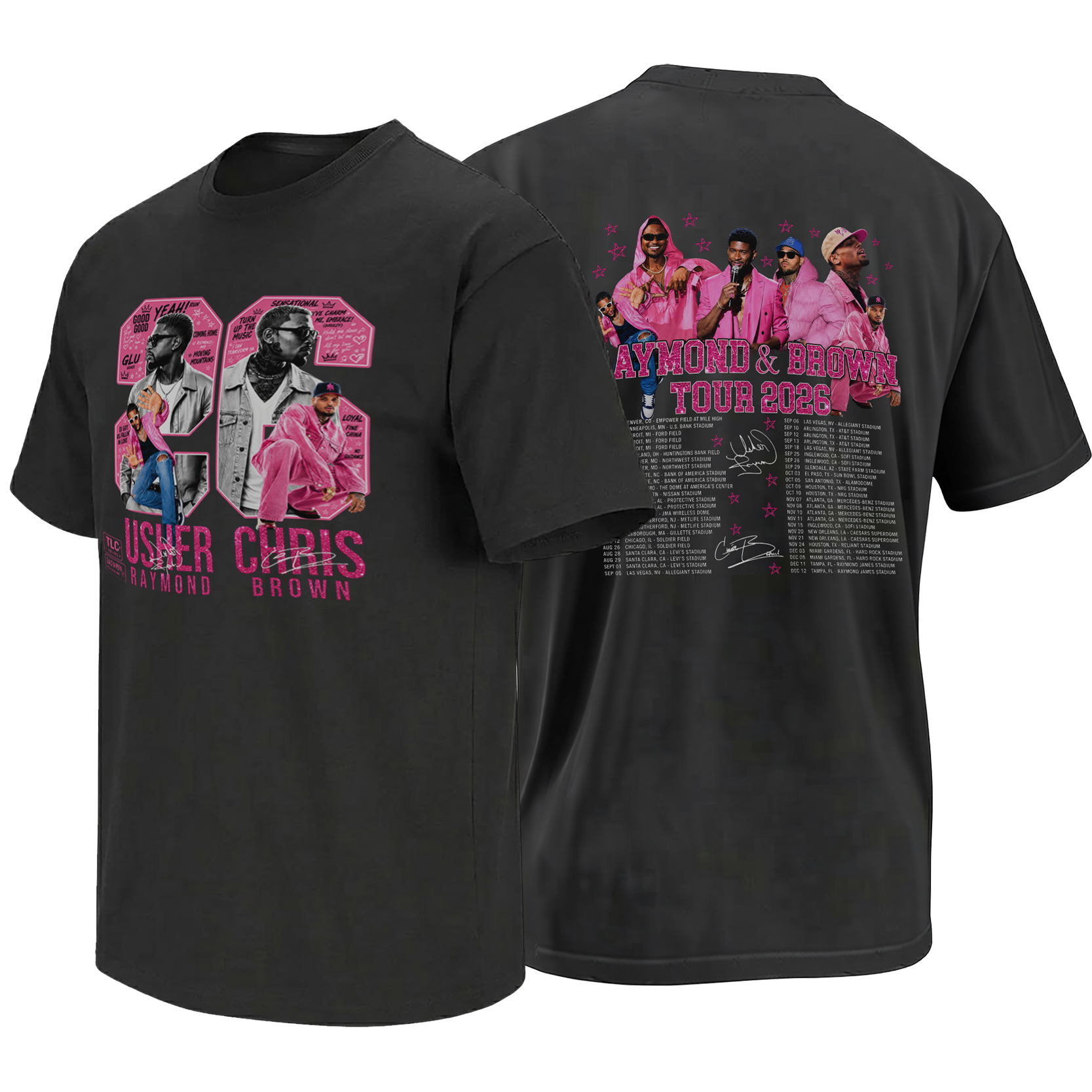 The R&B Tour Usher Raymond Chris Brown 2026 stadium concert graphic