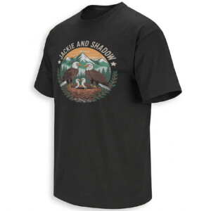 JACKIE AND SHADOW SHIRT – Big Bear Sunset Eagle Nest Badge Tee B