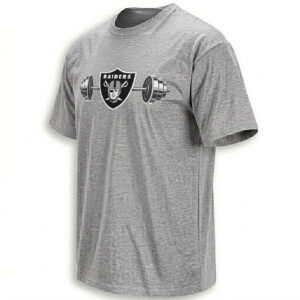 RAIDERS BARBELL SHIRT – Las Vegas Football Strength & Weightlifting Tee