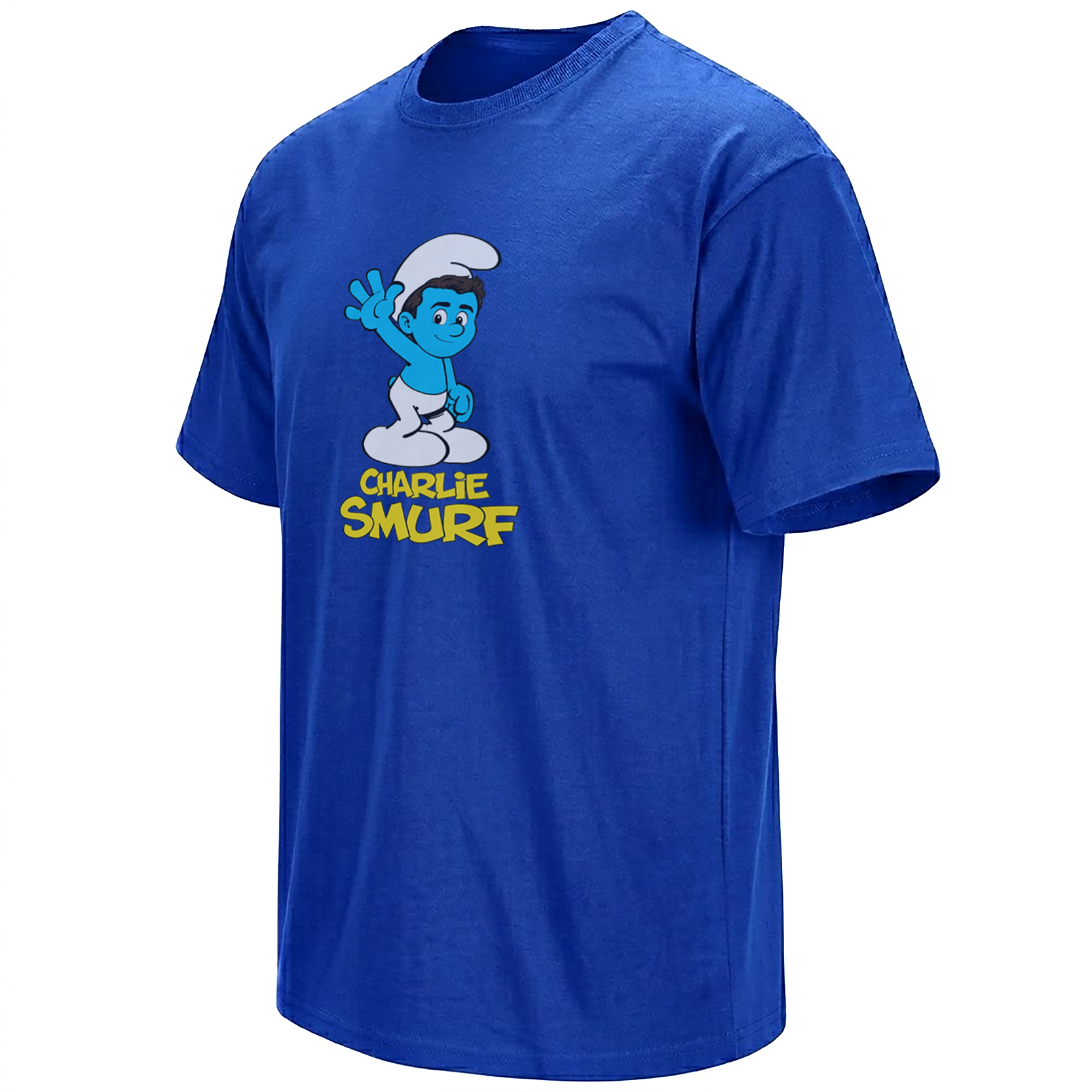 CHARLIE SMURF SHIRT – Charlie Kirk Smurf Meme Cartoon Parody Tee RB CHARLIE SMURF SHIRT – Charlie Kirk Smurf Meme Cartoon Parody Tee RB