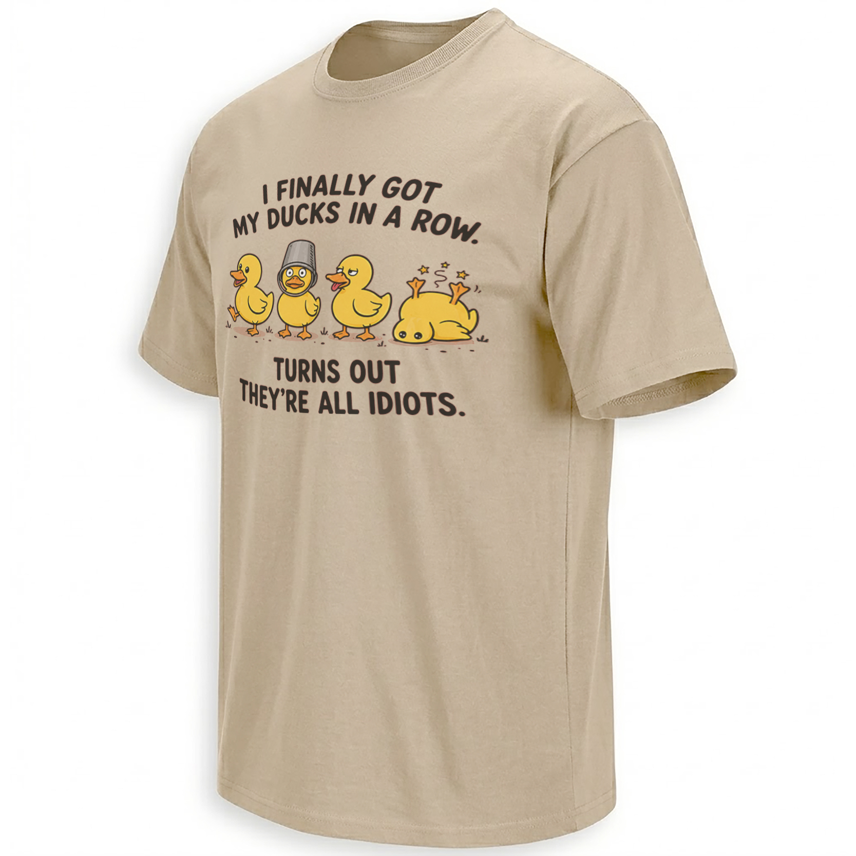DUCKS IN A ROW SHIRT – Funny Cartoon Duck Sarcasm Tee S DUCKS IN A ROW SHIRT – Funny Cartoon Duck Sarcasm Tee S