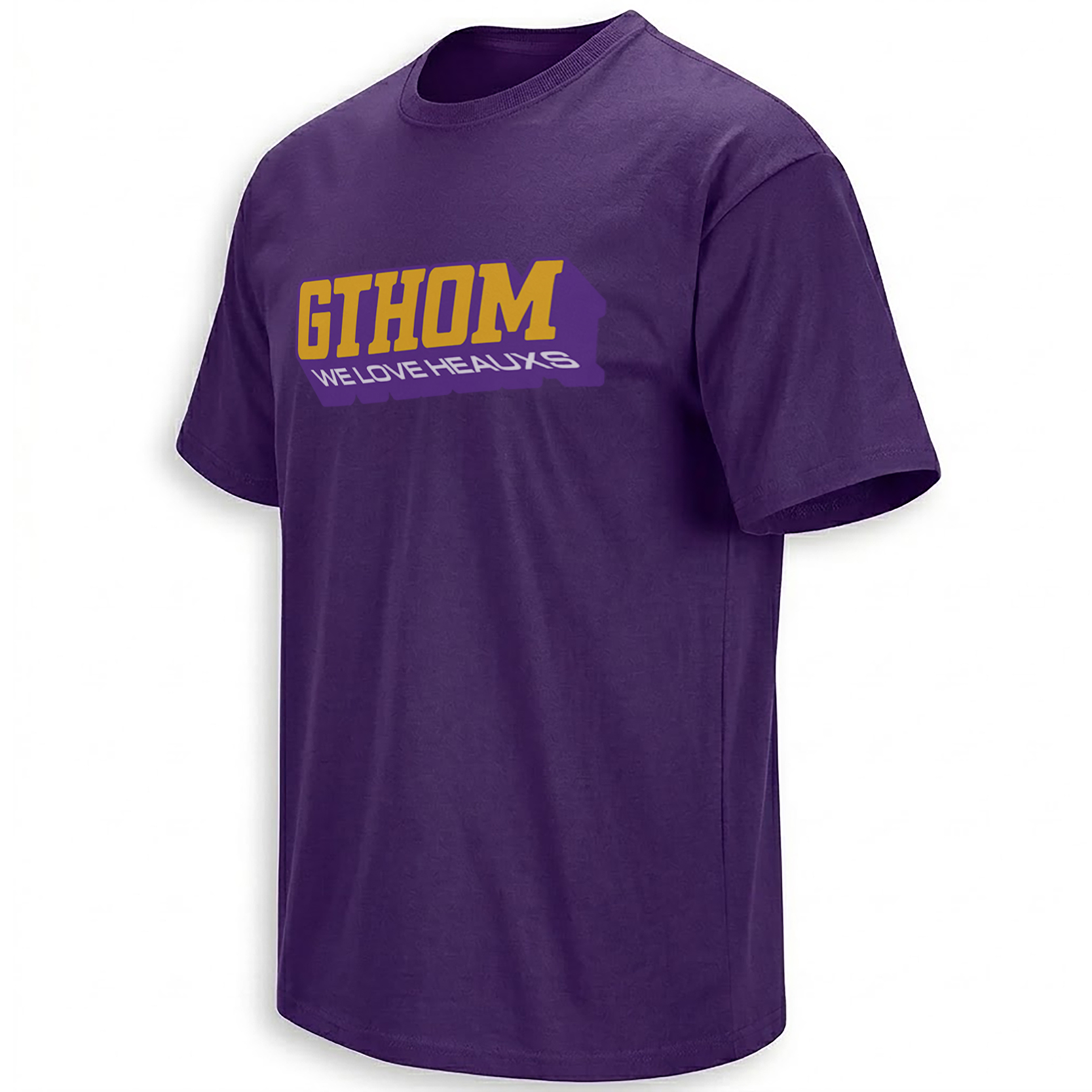 GTHOM We Love Heauxs LSU Tigers purple and gold game-day graphic