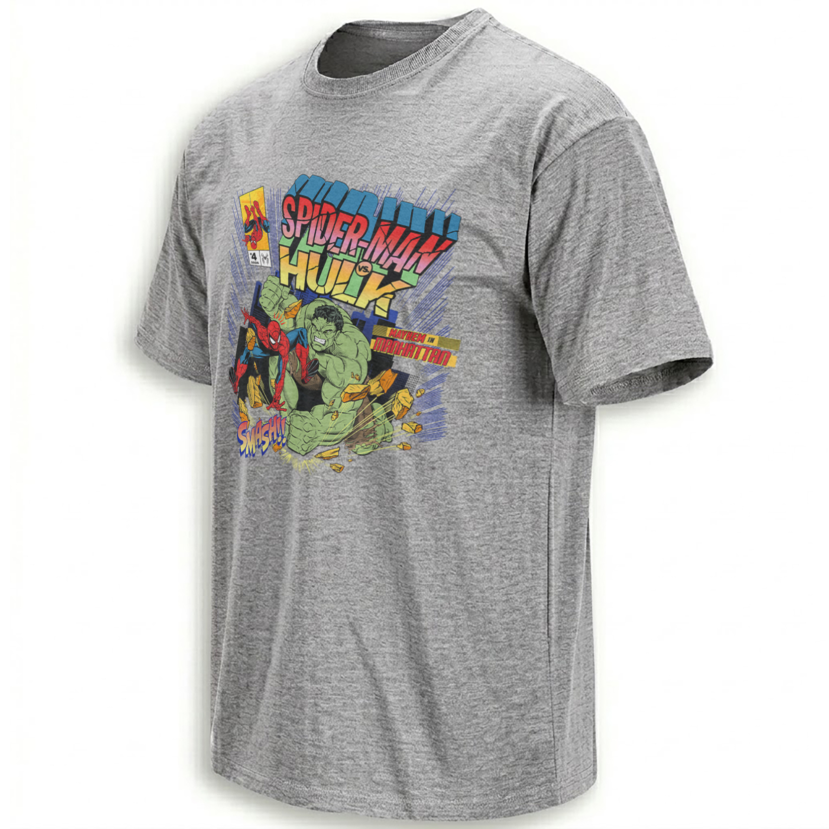SPIDER-MAN VS HULK MAYHEM IN MANHATTAN SHIRT – Brand New Day Marvel Comic Battle G SPIDER MAN VS HULK MAYHEM IN MANHATTAN SHIRT – Brand New Day Marvel Comic Battle G