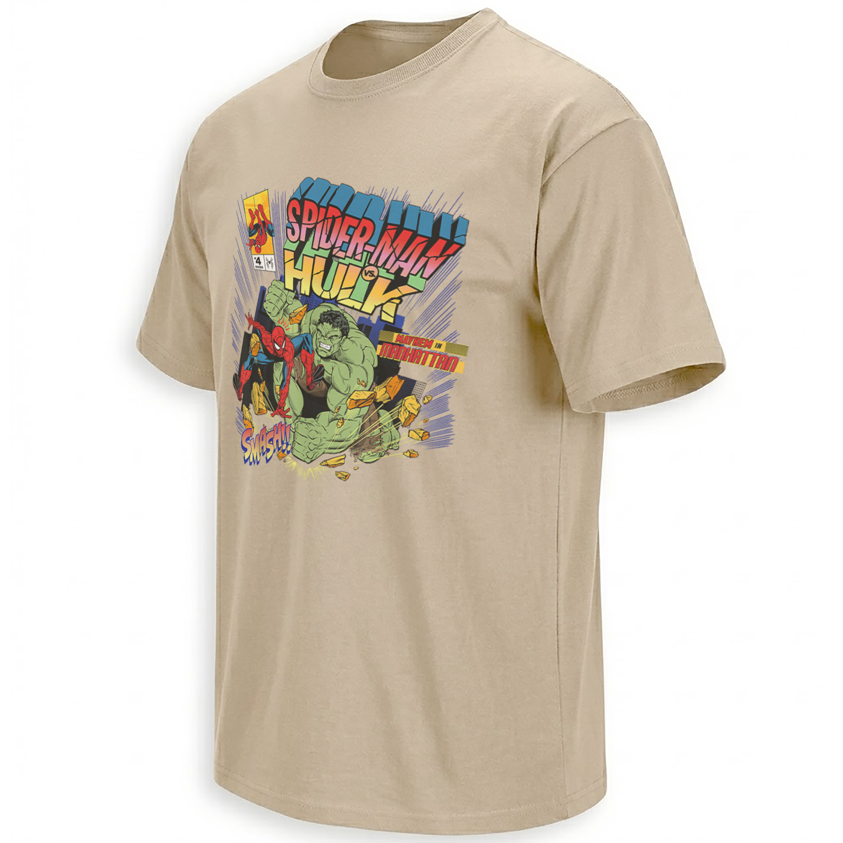 SPIDER-MAN VS HULK MAYHEM IN MANHATTAN SHIRT – Brand New Day Marvel Comic Battle S SPIDER MAN VS HULK MAYHEM IN MANHATTAN SHIRT – Brand New Day Marvel Comic Battle S