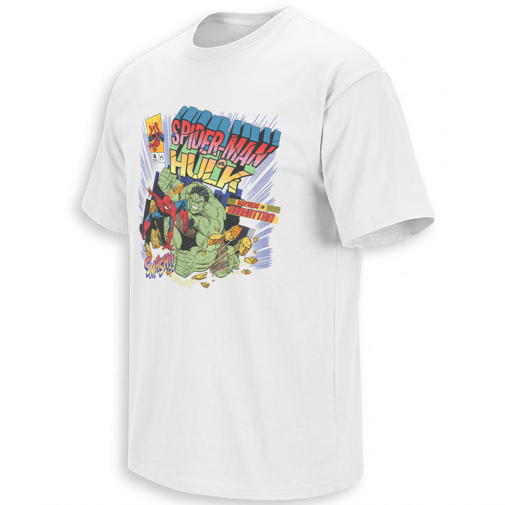 SPIDER-MAN VS HULK MAYHEM IN MANHATTAN SHIRT – Brand New Day Marvel Comic Battle W SPIDER MAN VS HULK MAYHEM IN MANHATTAN SHIRT – Brand New Day Marvel Comic Battle W