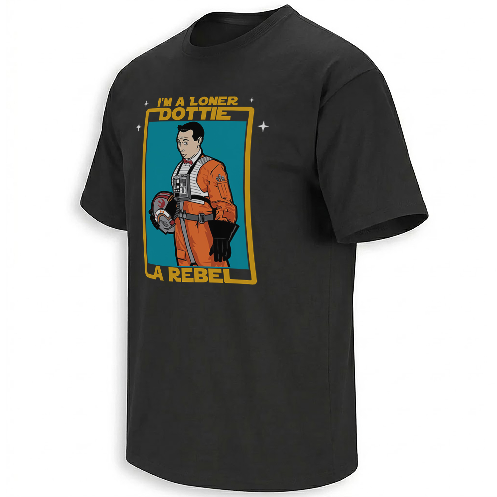 I’M A LONER DOTTIE A REBEL SHIRT – Pee-wee Herman Rebel Pilot Tee B I’M A LONER DOTTIE A REBEL SHIRT – Pee wee Herman Rebel Pilot Tee B