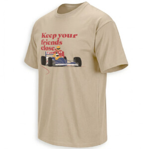 KEEP YOUR FRIENDS CLOSE SHIRT – Nigel Mansell & Ayrton Senna 1991 British GP Tee S