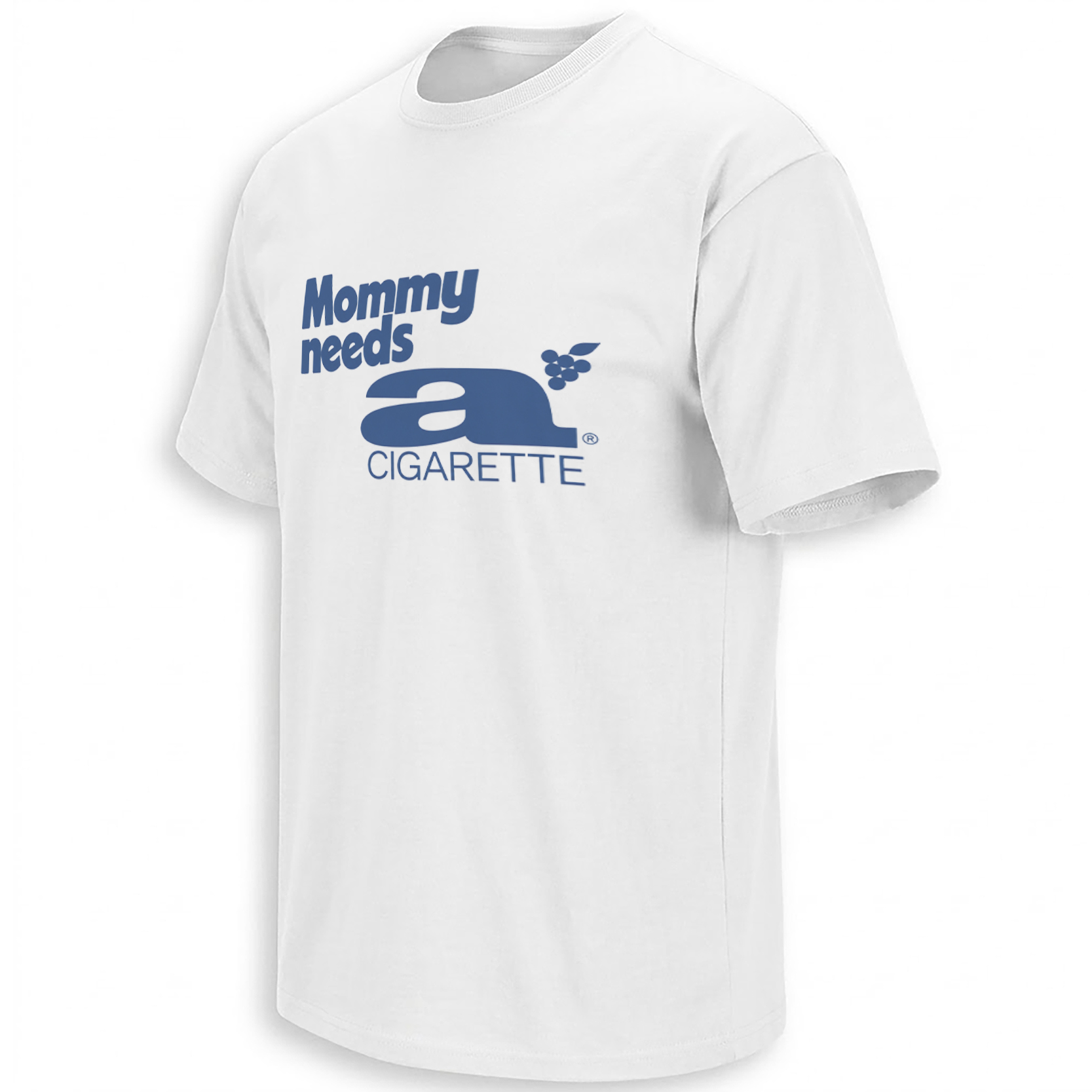 Mommy Needs A Cigarette shirt with blue Angel's inspired graphic connected to Dua Lipa style