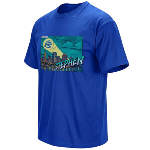 STEPHEN BAT SIGNAL SHIRT – Stephen Curry Warriors Oakland Skyline Tee RB