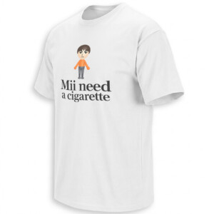 MII NEED A CIGARETTE SHIRT – Wii Mii Meme Gaming Tee