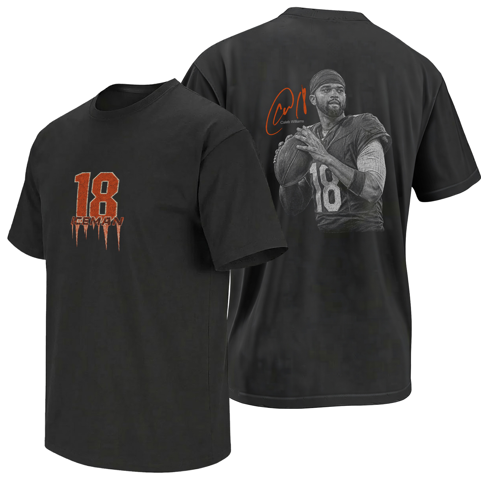 ICEMAN 18 SHIRT – Caleb Williams Bears Signature Front & Back Tee ICEMAN 18 SHIRT – Caleb Williams Bears Signature Front & Back Tee