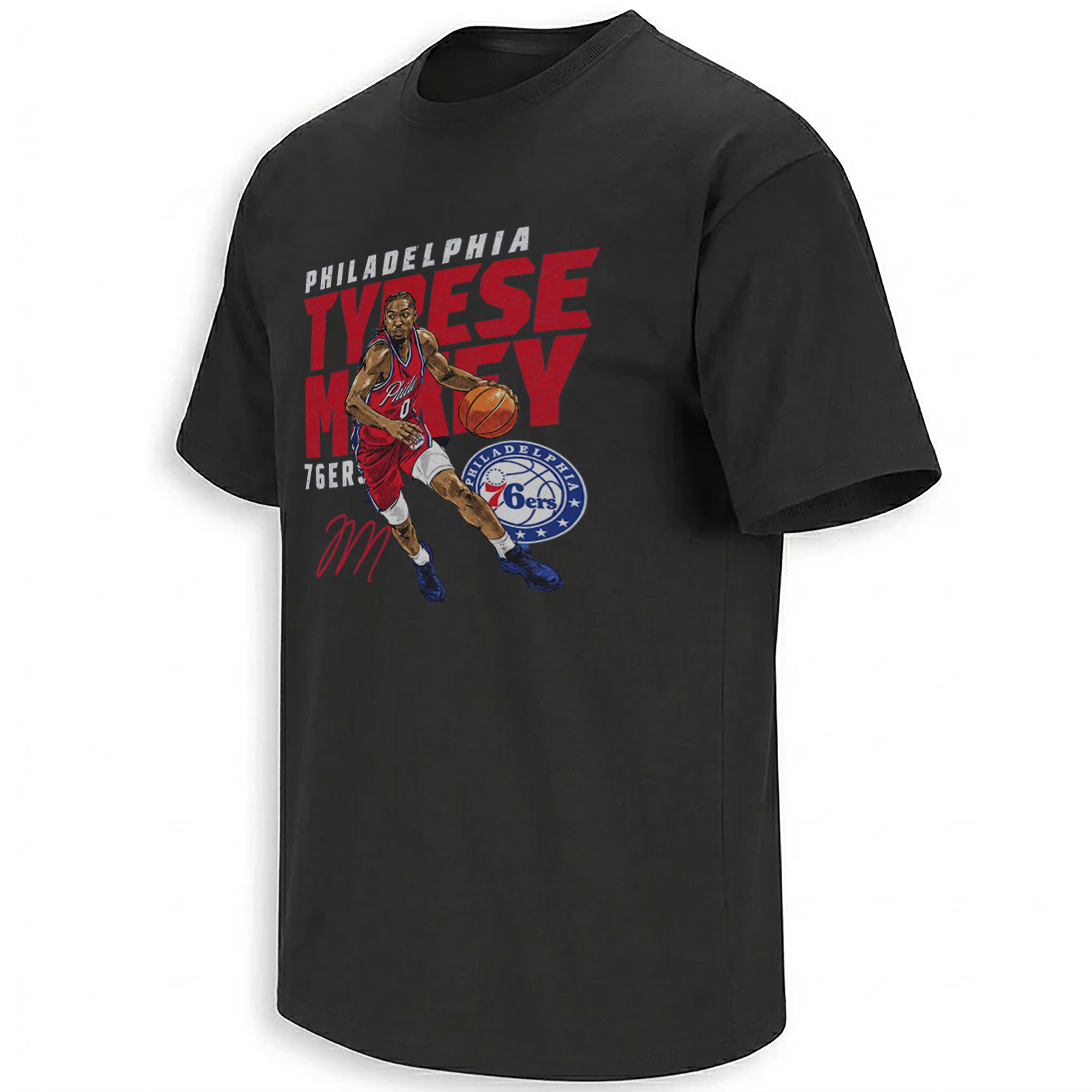 TYRESE MAXEY SHIRT – Philadelphia 76ers No. 0 Signature Tee G TYRESE MAXEY SHIRT – Philadelphia 76ers No. 0 Signature Tee G