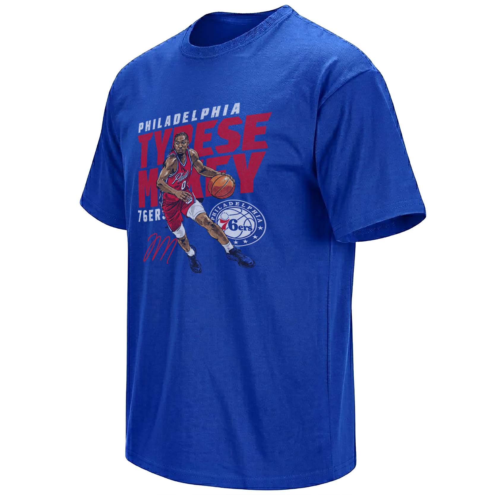 TYRESE MAXEY SHIRT – Philadelphia 76ers No. 0 Signature Tee RB TYRESE MAXEY SHIRT – Philadelphia 76ers No. 0 Signature Tee RB