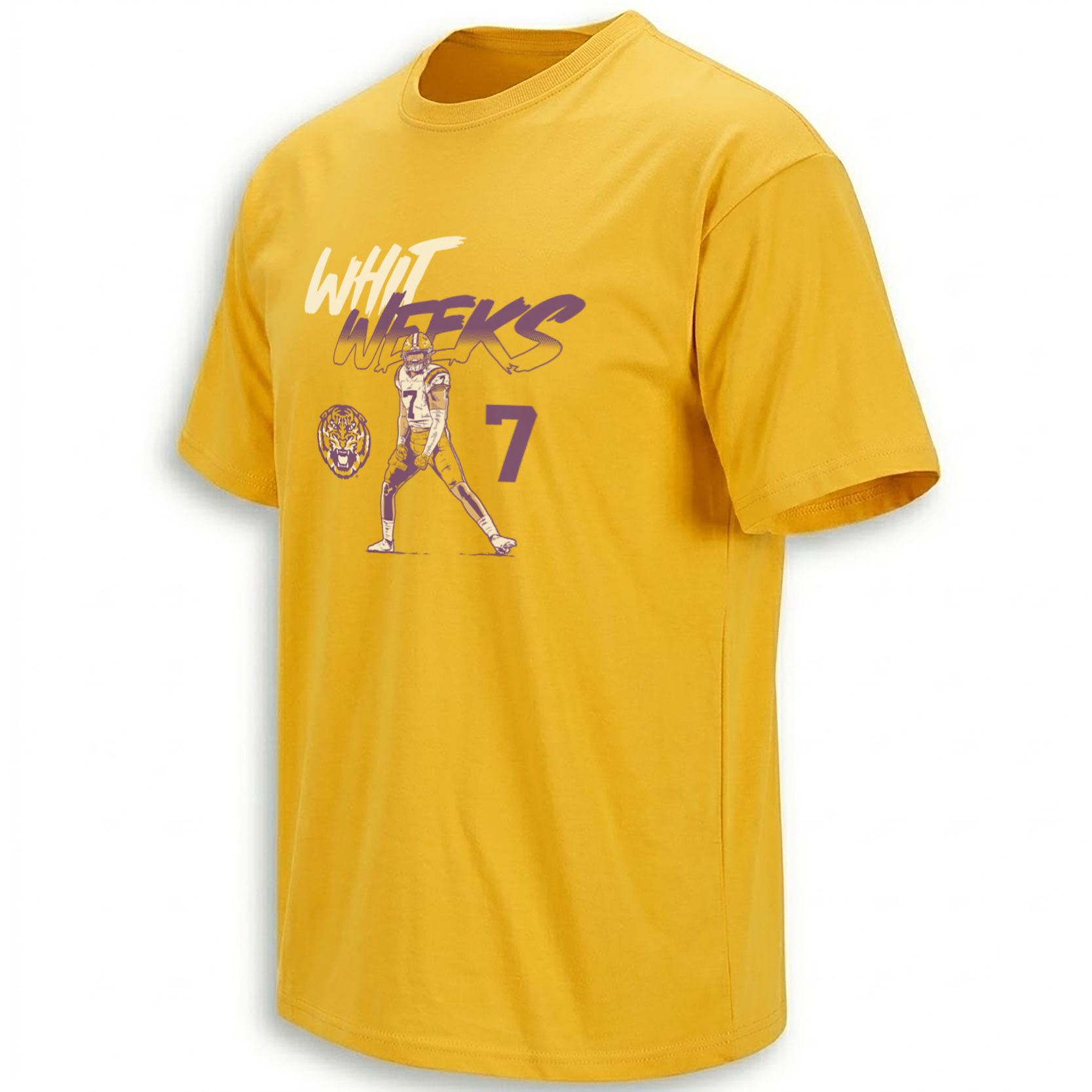WHIT WEEKS SHIRT – LSU Tigers No. 7 Linebacker Pose Tee WHIT WEEKS SHIRT – LSU Tigers No. 7 Linebacker Pose Tee