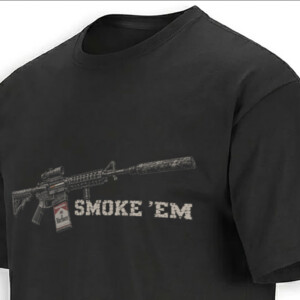 23 SMOKE ’EM MARLBORO SHIRT – Military Rifle Cigarette Pack Parody Tee z