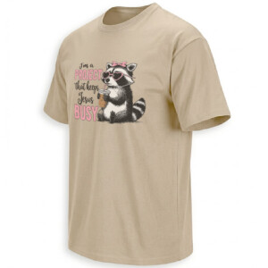 I’M A PROJECT THAT KEEPS JESUS BUSY SHIRT – Funny Christian Raccoon Coffee Tee