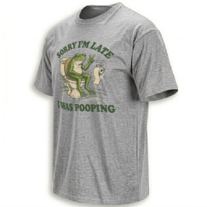 SORRY I’M LATE I WAS POOPING SHIRT – Azzi Fudd Funny Frog Toilet Tee G