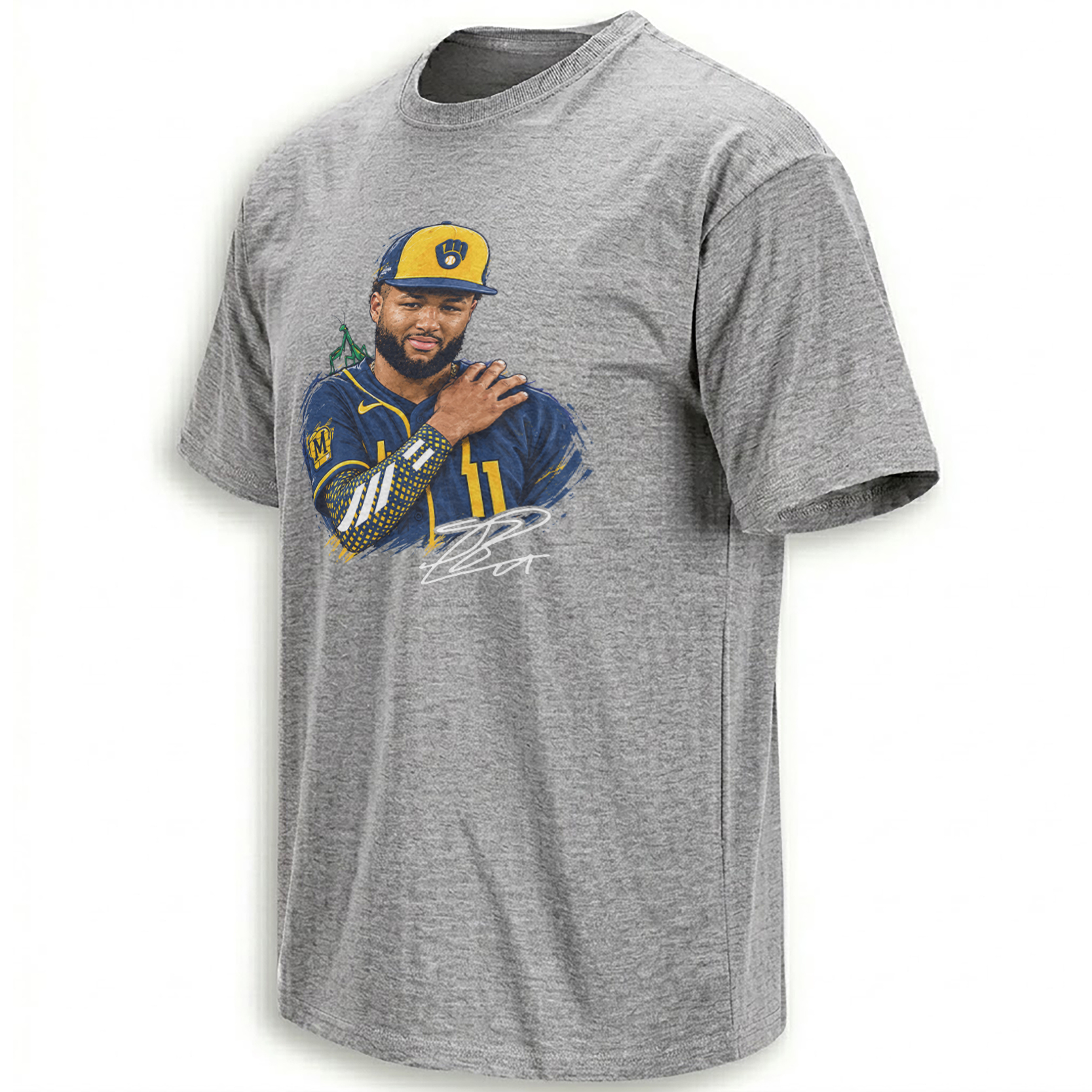 JACKSON CHOURIO PRAYING MANTIS SHIRT – Brewers 2026 NLCS Signature Portrait Tee JACKSON CHOURIO PRAYING MANTIS SHIRT – Brewers 2026 NLCS Signature Portrait Tee