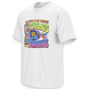 THE BATTLE OF THE BLESSED SHIRT – Catholics vs Mormons 1992 Notre Dame BYU Vintage Tee