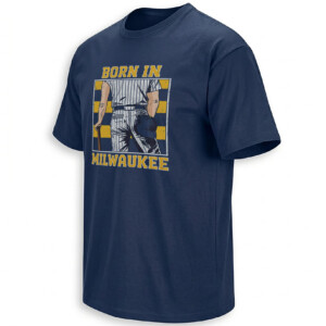 BORN IN MILWAUKEE SHIRT – Brewers Springsteen Born in the U.S.A. Album Cover Parody Tee