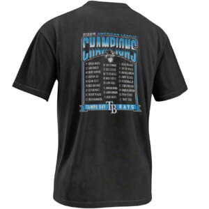 TAMPA BAY RAYS 2026 AL CHAMPIONS SHIRT – 26 Player Roster Back Print 2