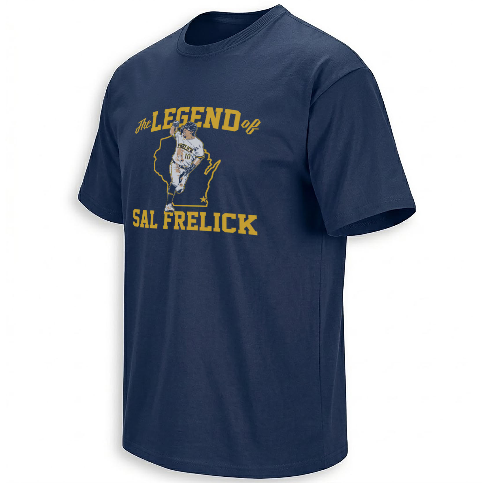 THE LEGEND OF SAL FRELICK SHIRT – MILWAUKEE BREWERS #10 WISCONSIN GRAPHIC THE LEGEND OF SAL FRELICK SHIRT – MILWAUKEE BREWERS #10 WISCONSIN GRAPHIC