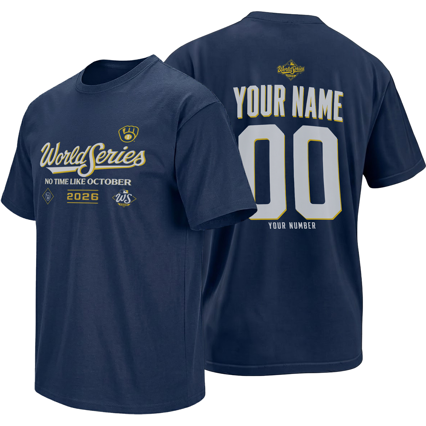 NO TIME LIKE OCTOBER BREWERS SHIRT – 2026 Custom Name & Number NO TIME LIKE OCTOBER BREWERS SHIRT – 2026 Custom Name & Number
