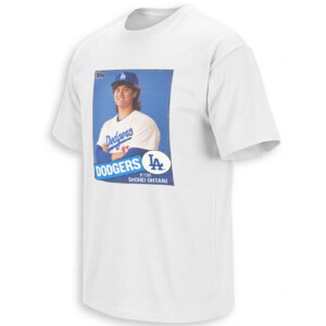 SHOHEI OHTANI SHIRT – Dodgers Back in the 80s Topps Baseball Card Mullet Tee