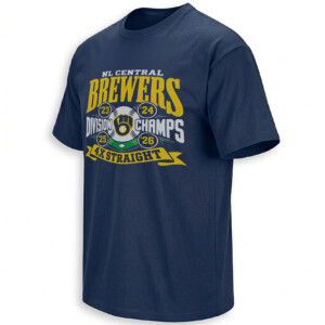 BREWERS 4X STRAIGHT SHIRT – Milwaukee 2023–2026 NL Central Champions Tee