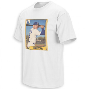 FREDDIE FREEMAN SHIRT – Dodgers Back in the 80s Topps Gold Frame Baseball Card Tee