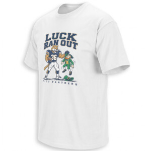 LUCK RAN OUT SHIRT – Pitt Panthers #36 Notre Dame Leprechaun Rivalry Tee