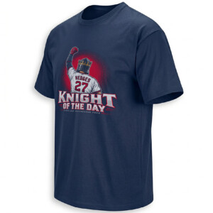 KNIGHT OF THE DAY SHIRT – Austin Hedges #27 Guardians 2026 Knight Helmet Tee