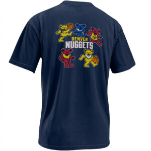 GRATEFUL DEAD DENVER NUGGETS SHIRT – Steal Your Face & Basketball Dancing Bears Two Sided Tee B