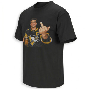 SIDNEY CROSBY MIDDLE FINGER SHIRT – Penguins #87 Wooden Beer Mug & Cigarette Meme Tee